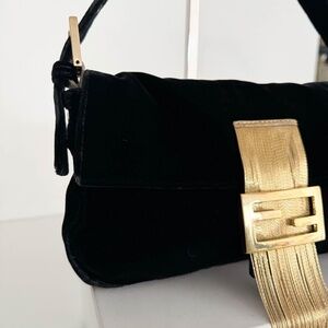 Fendi Velvet with Gold Metallic Detail